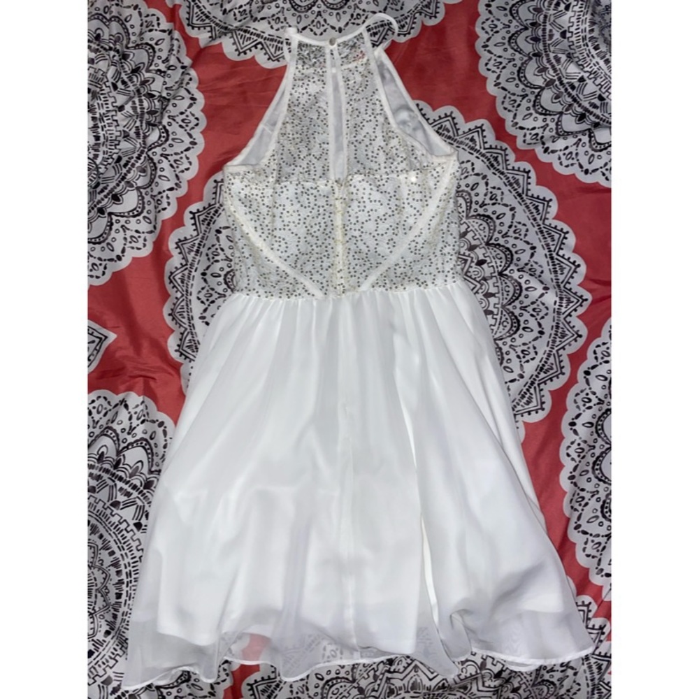 White High Neck Formal Dress - Picture 3 of 10